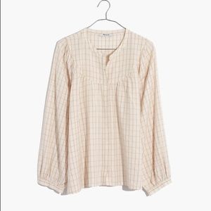 Madewell women size XXS bohemian California casual ivory cream blouse shirt